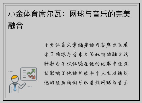 小金体育席尔瓦：网球与音乐的完美融合